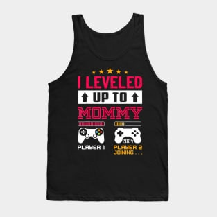 Leveling Up To Mommy Est 2024 First Time Mom 2024 Video Game Tank Top